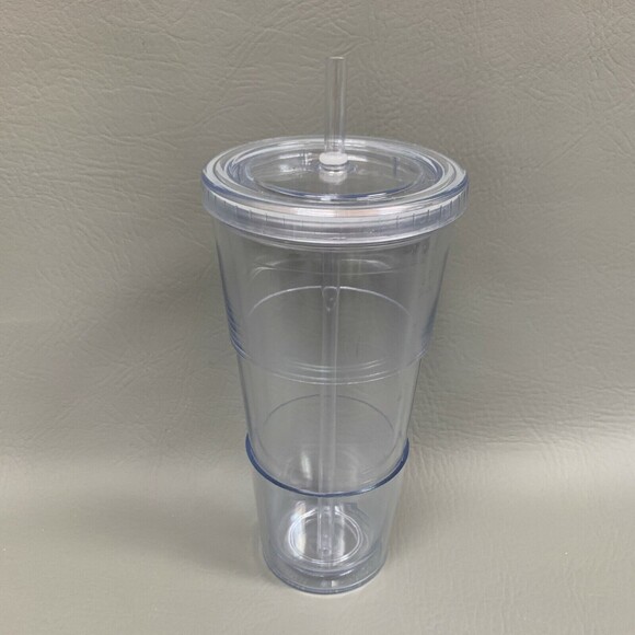 NFL 22 Ounces Clear Plastic Tumbler Cup Double Wall Insulated BPA Free Eco 7 7/8 - Picture 1 of 6
